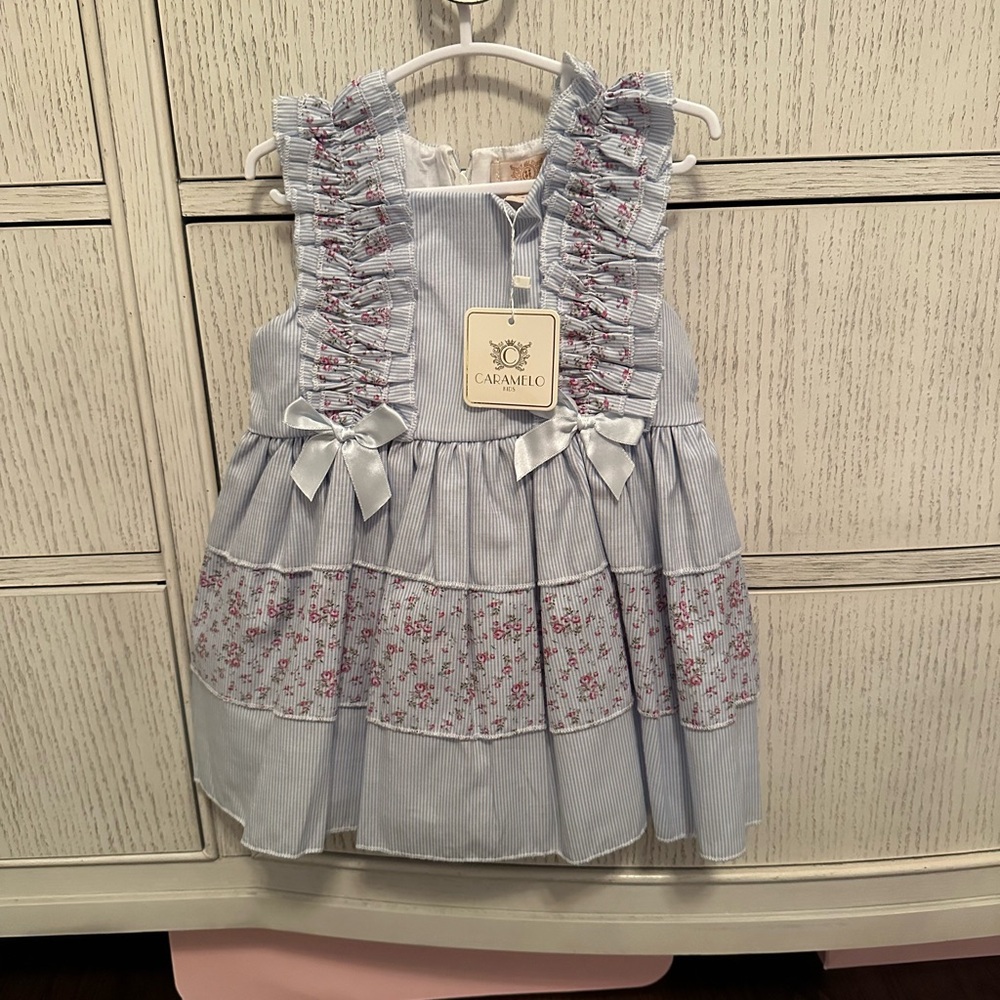 Caramelo Kids Blue Floral Dress